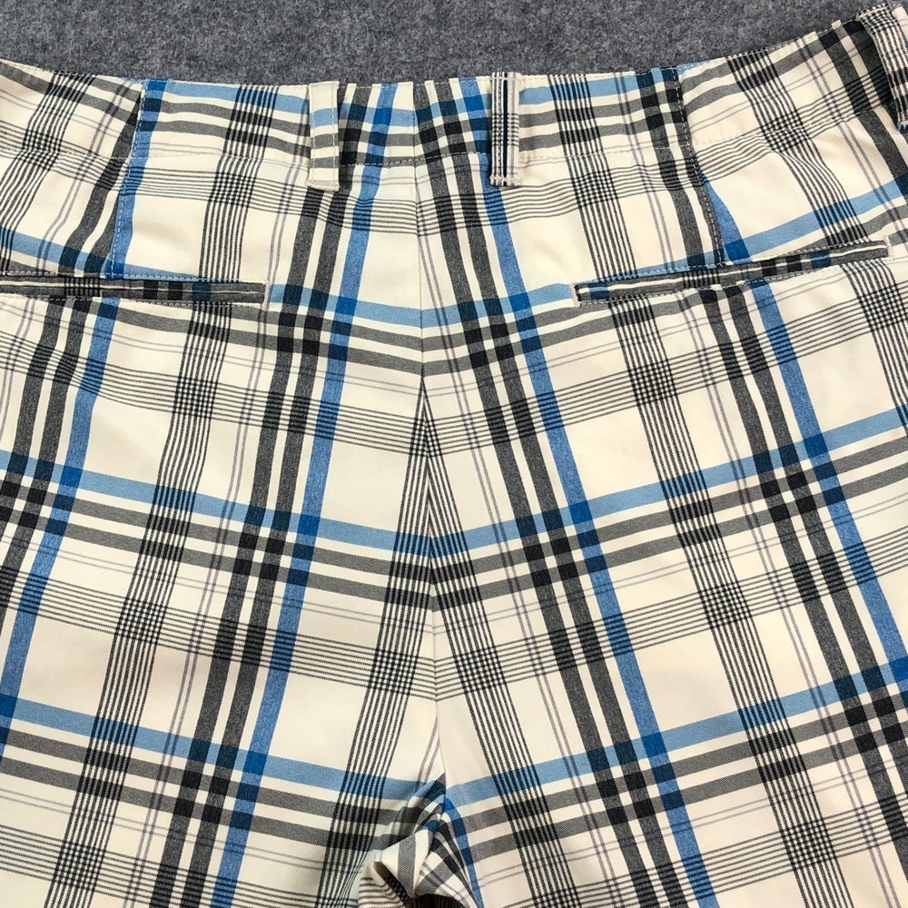 Tommy Bahama Mens Shorts 36x10 Blue Gray Off-White Plaid Stretch Nylon - Picture 5 of 13